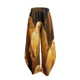 thumbnail image 4 of Bovemsi Hiking Pants Women Wide Leg Barrel Baggy Trousers, Elastic High Waist Casual Pants With Pockets Fashion Outfits Clothes L Gold, 4 of 4