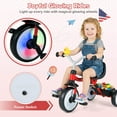 thumbnail image 4 of Babyjoy 3-in-1 Kids Tricycle with Lighted Wheels Folding Toddler Trike with Adjustable Seat Red, 4 of 10