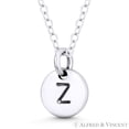 thumbnail image 3 of Initial Letter "Z" Engraved Tiny 11x8mm (0.4"x0.3") Circle Pendant in .925 Sterling Silver, 3 of 3