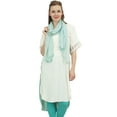 thumbnail image 2 of Bimba Women Designer White High Low Straight Kurti Dress With Printed Scarf - 22, 2 of 4