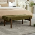 thumbnail image 5 of Dayalane Upholstered End of Bed Bench, Modern Ottoman Tufted Bedroom Bench with Solid Wood Legs for Living Room, Entryway, Vanity, Chenille Green, 5 of 8
