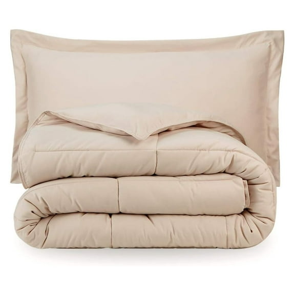 Tan Twin Extra Long Down Comforter Set by Union Twin/Twin XL 10 - Sand (Box Stitch)