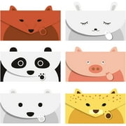 WOVTE Cute Lovely Animal Cartoon Letter Writing Stationery Paper, Greeting Card, Thank You Card, 6pcs with Envelopes and Animal Stickers，Size 6.3" X 8.3" Paper, – Panda Bear Fox Leopard Pig Rabbit