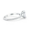 thumbnail image 2 of Solitaire Braided Ring Lab Created White Opal 925 Sterling Silver Size 9, 2 of 6