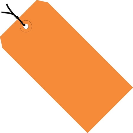 Office Depot® Brand Prestrung Shipping Tags, 8" x 4", Orange, Case Of 500