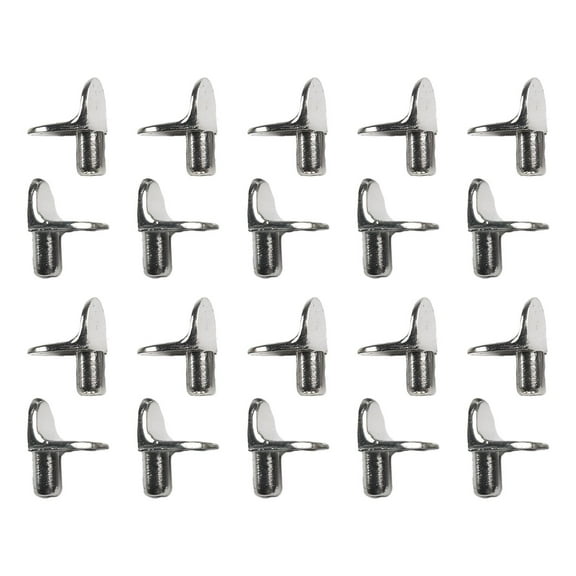 20X Shelf Support Studs Pegs Pins Plugs 5Mm L-Shaped Cabinet Bracket Silver
