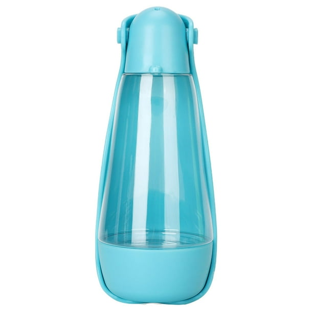 Botella de agua para perros, taza de agua para mascotas, dispensador de bolsas de basura antirreflujo para acampar Agua Azul