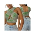 thumbnail image 3 of KOMOO Women Sleeveless Crop Tops Printed Halter Neck Backless Short Tops Close-fit Vest Plus Size, 3 of 10