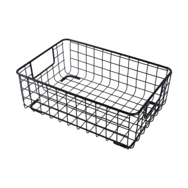 Cesta de almacenamiento de alambre, retro, resistente, portátil, compacta, organizador de metal. L