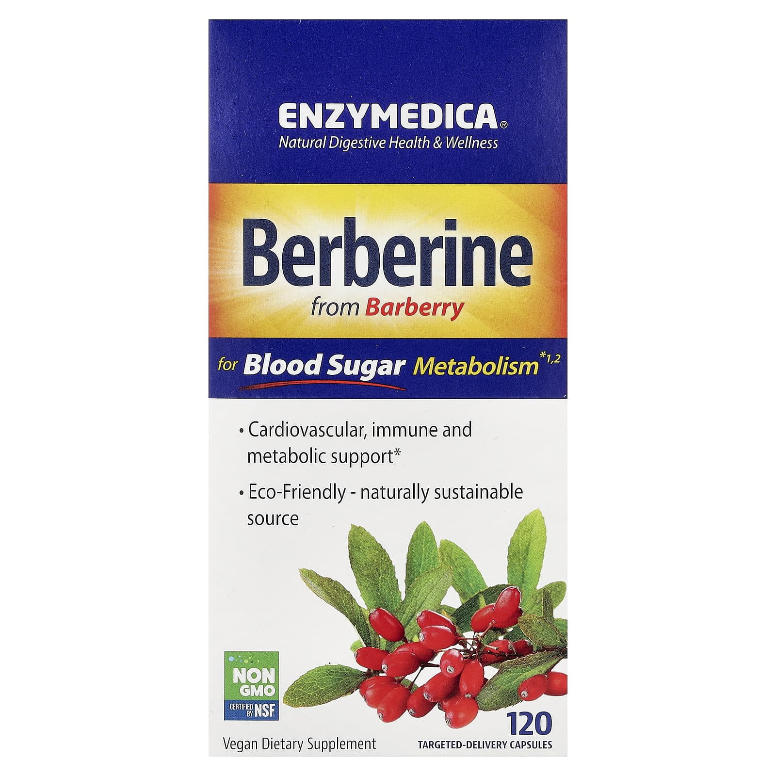 Enzymedica Berberine Targeted-Delivery 120 Capsules