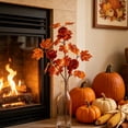 thumbnail image 6 of Dongrere Artificial Fall Branch with Maple Leaf & Pumpkin, Faux Autumn Decorative Stems for Thanksgiving Halloween Mantel Home Table Decor, 23.6 Inch, C, 6 of 6