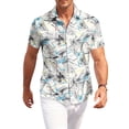 thumbnail image 2 of HAJWOH 2026 Hawaiian Shirt for Men Casual Button Down Short Sleeve Summer Beach Shirts Loose Fit Floral Print Tropical Tops, 2 of 7
