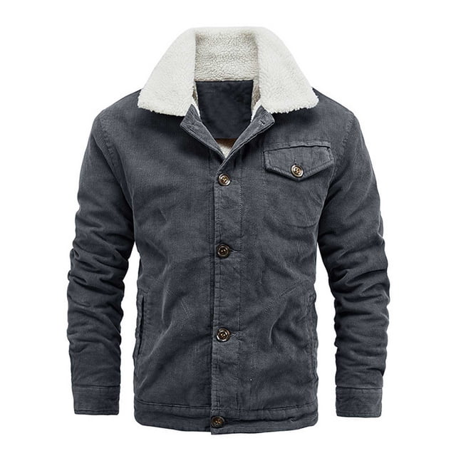 LOVZFMLL Jackets for Men Outdoor Fleece Lining Print Jacket With Zip Pockets Warm Windproof Winter Jacket With Hood Casual Fleece Jacket