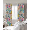 thumbnail image 4 of Easter Blackout Curtains for Bedroom Living Room Darkening Curtains 54 Inch Long Spring Colorful Eggs Flower Leaf Plant Beige Short Curtain for Small Window Treatment Grommet Drapes 52"x54"x2, 4 of 9