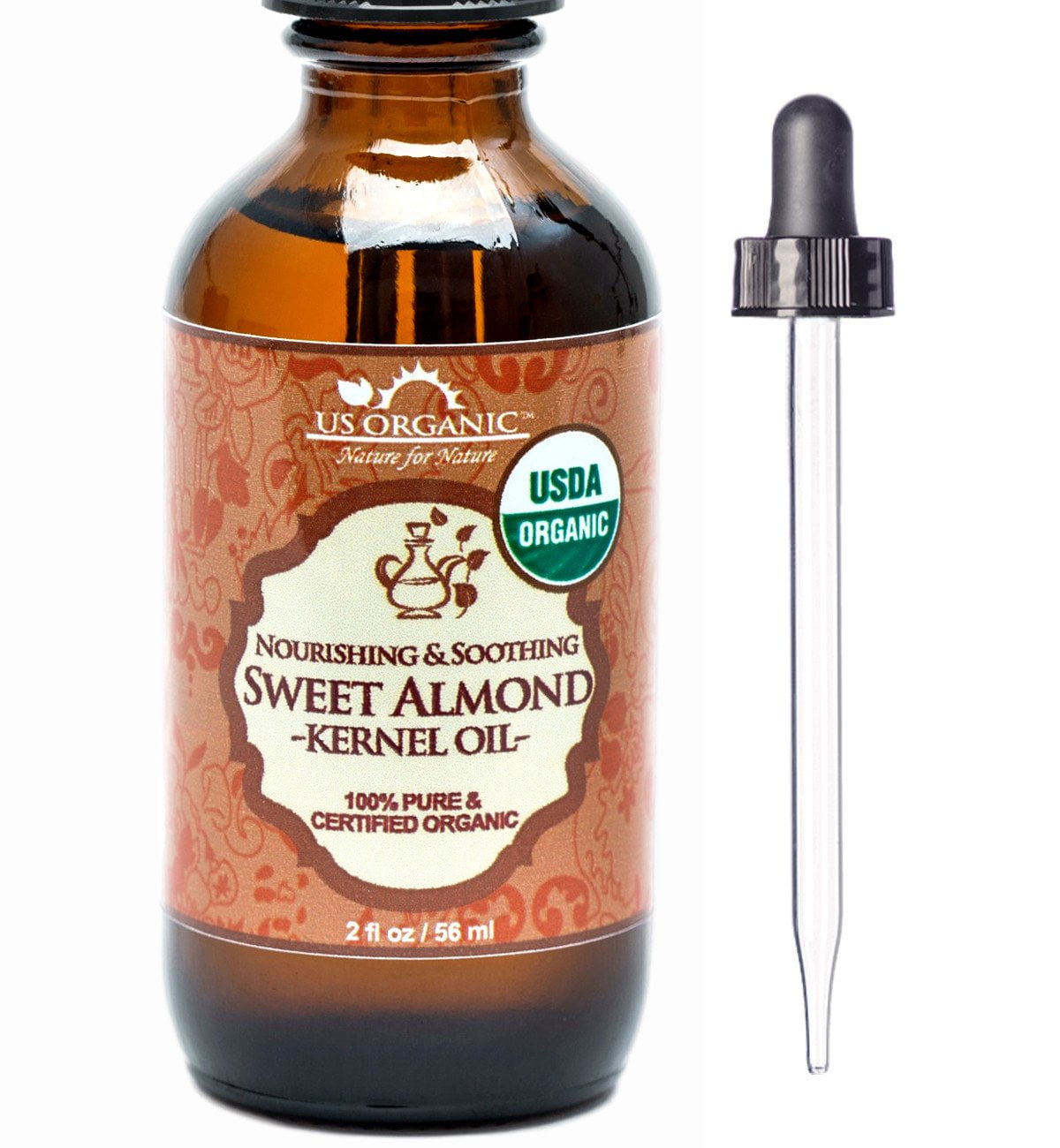 100 Pure Certified USDA Organic Sweet Almond Kernel Oil 2 oz