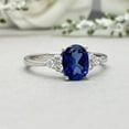 thumbnail image 5 of Blue Sapphire Oval cut gemstone engagement ring 925 sterling silver ring, 5 of 5