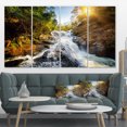 thumbnail image 1 of Cascade à Travers la Forêt - Impression sur Toile Paysage, 1 of 3