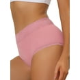 thumbnail image 4 of INSPIRE CHIC Women's High Waist Underwear Tummy Control Comfortable Lace Trim Ribbed Panties, 4 of 4
