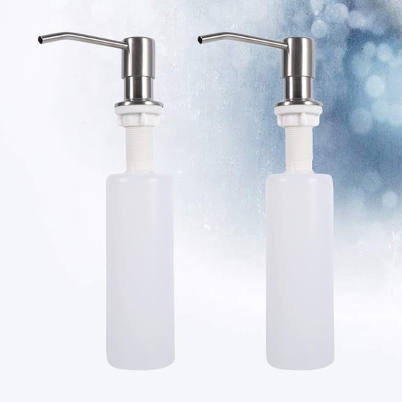 HOMEMAXS  2 Pcs Liquid Soap Container Dispenser for Sink Pump Bottle Dish White