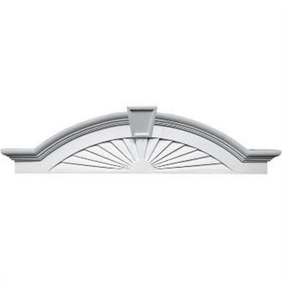 Ekena Millwork 62 1/2" Bottom Width x 68 1/8" Top Width x 17 3/8"H x 6 1/8"P Elliptical Sunburst with Trim Pediment