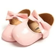 thumbnail image 6 of Gyratedream Infant Newborn Toddler Baby Girls Shoes Mary Jane Flats Bowknot Design Anti-Slip Soft Sole PU Leather Moccasins for Prewalkers Birthday Wedding Crib Shoes, 6 of 12