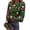 Z002_Green, variant on Women's Long Sleeve Christmas Tops Crewneck Ribbed Knit Shirt with Funny Xmas Printed Christmas Fall Winter Tops