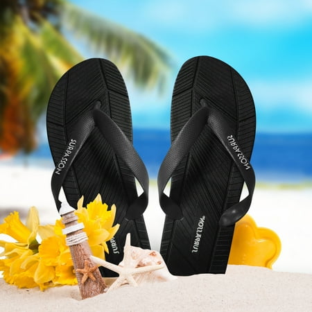 

Cathalem Extra Wide Mens Slippers Flip Fashion Shoes Herringbone Sandals Bottom Slippers Flip Beach Sandals Flops Flops Men s Men Shoes Black 8.5