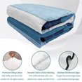 thumbnail image 4 of Twin Quilt Set 68''x86'', Blue Ombre Lightweight Summer Bedspread Coverlet Set with 2 Pillow Shams, Farmhouse Vintage Wooden Striped Breathable All Season Quilt Bedding for Dorm/Bedroom, 4 of 9