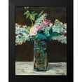 thumbnail image 2 of Manet, Edouard 12x14 Black Modern Framed Museum Art Print Titled - Vase of White Lilacs and Rose, 2 of 5