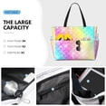 thumbnail image 2 of Wukai Fish Scale Print Zipper Bag,large Beach Tote Bag,Waterproof Sandproof Bag,Grocery and Picnic Tote Travel Bag, 2 of 5