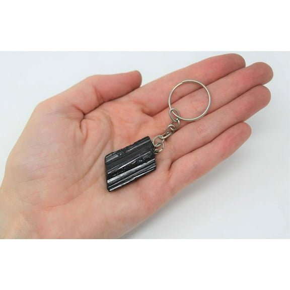Raw Black Tourmaline Keychain, Black Tourmaline, Gift, Healing Crystals, Tourmaline, Purifying Tourmaline