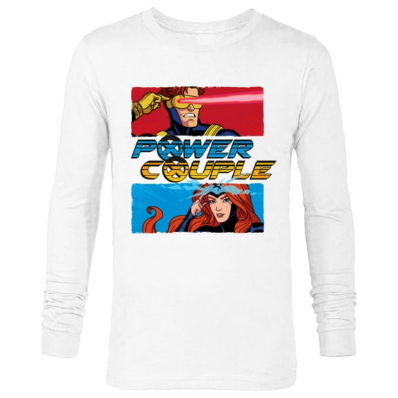 Marvel Studios X-Men ’97 Cyclops and Jean Grey Power Couple- Long Sleeve T-Shirt for Men - Customized-White