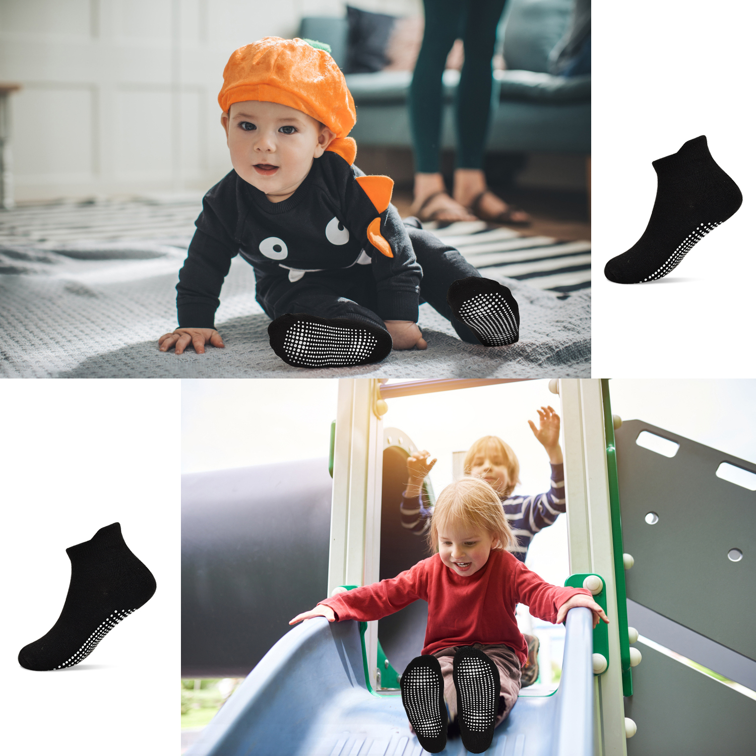 SKIBEAUT Toddler Non-Slip Socks, 12-Pair Pack photo 6