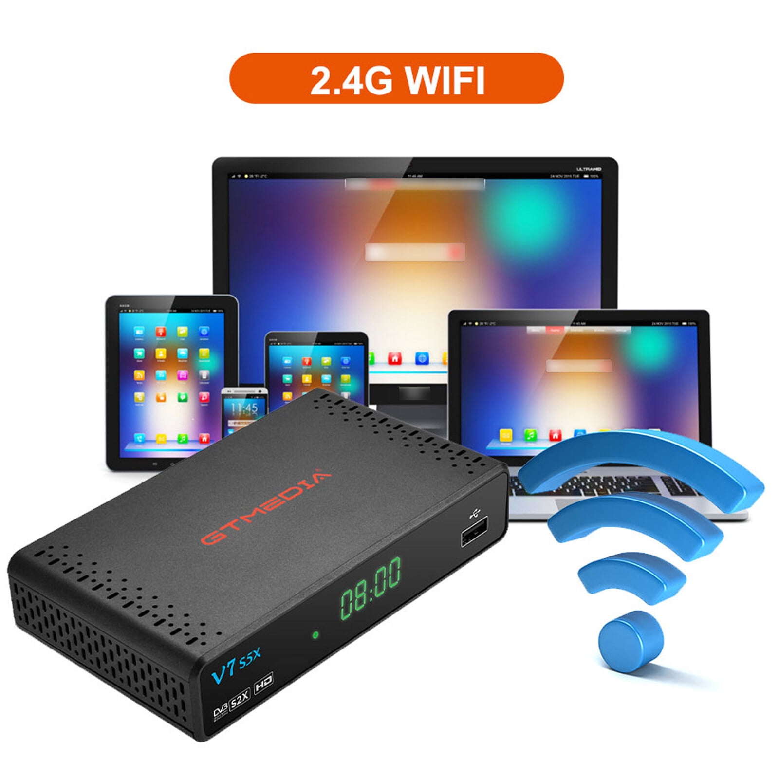 Receiver GTMEDIA V7 S5X DVB-S//S2X Signal Receiver H.265 Decoder Set Box USB WiFi Digital TV Receptor Tuner Scart Output