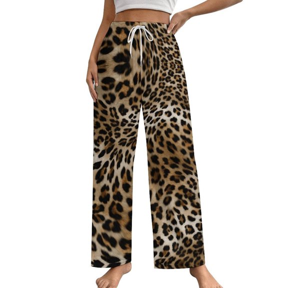 Leopard Print Pattern Pajama Pants Comfortable Elastic Waist Pajamas Fashion Sleepwear Bottoms Plus Size Homewear