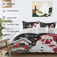 thumbnail image 3 of Christmas Comforter Set Twin Size, Red Hat Snowman Xmas Cardinal Bird House Black Soft Bedding Set for Man Woman, 4 Pieces Duvet Cover Set with Fitted Sheet, 2 Pillowcases, 3 of 9