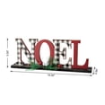 thumbnail image 2 of Glitzhome 15 x 3 Inches Christmas Wooden Plaid "NOEL" Table Decor, 2 of 6