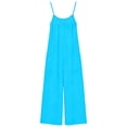 thumbnail image 4 of Yotami Backless Beach Jumpsuits for Women Summer Spaghetti Strap Casual Jumpsuit with Pockets Loose Wide-Leg Jumpsuits, Sky Blue M, 4 of 5