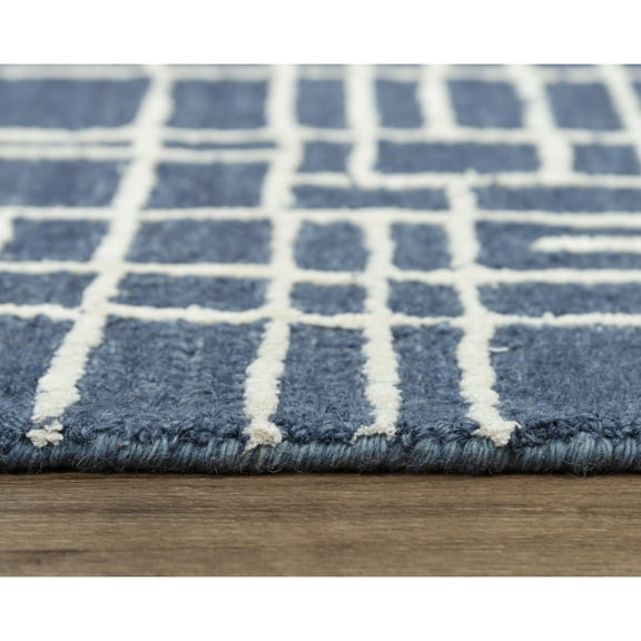 Alora Decor Classic 7'9" x 9'9" Geometric Blue/Blue Hand Tufted Area Rug