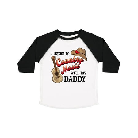 

Inktastic I Listen to Country Music with My Daddy Guitar and Hat Gift Toddler Boy or Toddler Girl T-Shirt