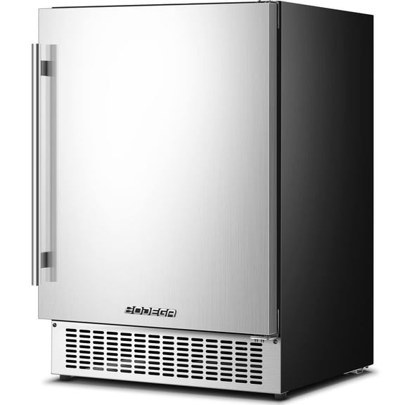 BODEGA 24 Inch Beverage Refrigerator, 180 Can Capacity, Stainless Steel Door, Adjustable Temperature Control, Built-In or Freestanding Drink Cooler for Home