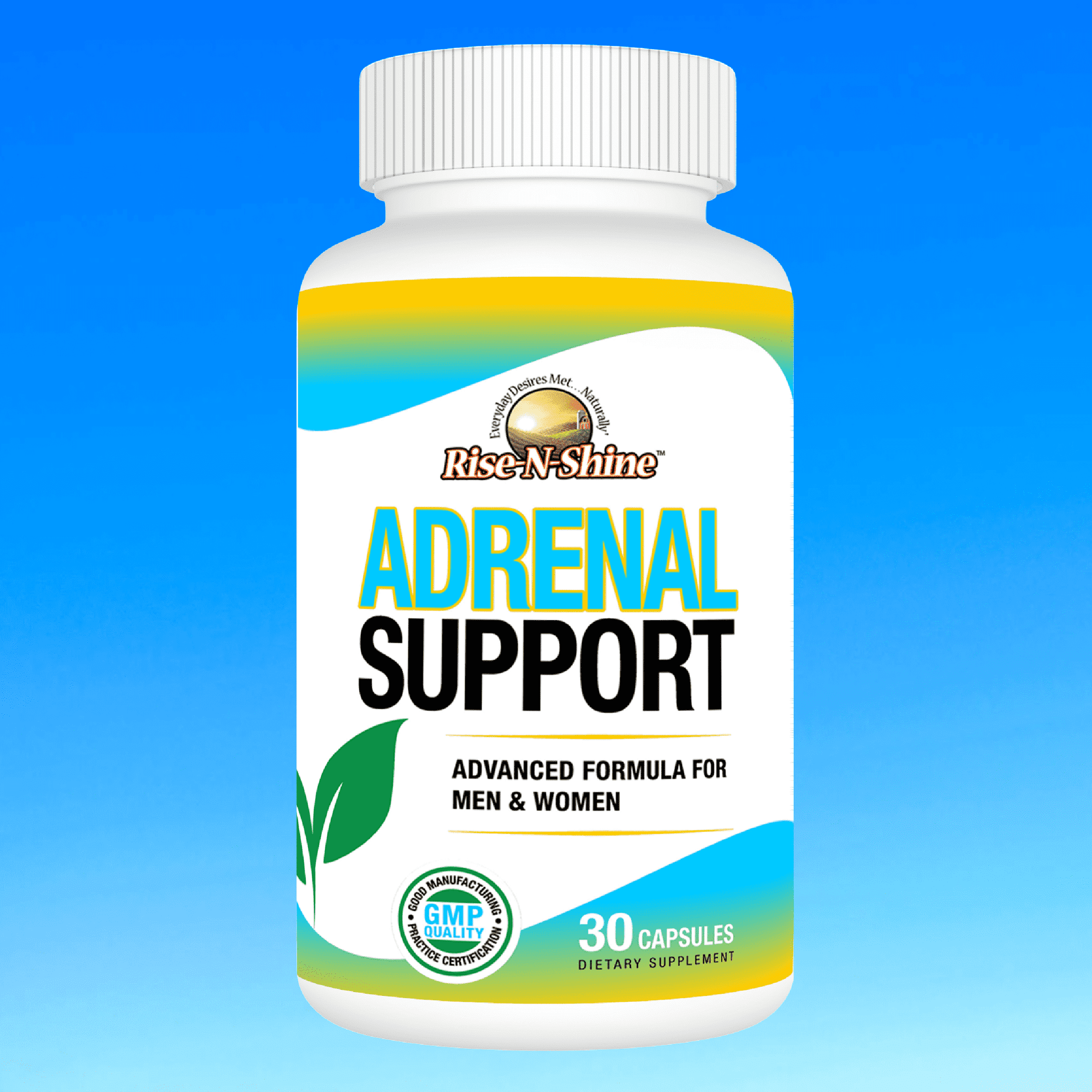 Rise-N-Shine Adrenal Support Herbal Supplement, Support for Stress, Energy and Balance, 30 Ct