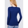 thumbnail image 3 of Simply Fashion Active Basic CrewNeck LongSleeve Slim Fit Cotton Tshirts,cobalt,1X, 3 of 3