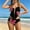 Black, variant on Girls Two Piece Swimsuit Set High Waisted Bikini 4-7 Years, Hot Pink with Neon Yellow Trim, Criss Cross Back, Soft Quick-Dry Fabric,Size 5 T