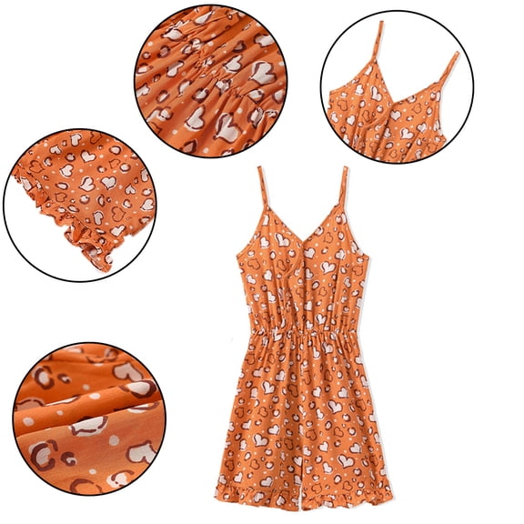 FLMEI 1-6T Girls Sleeveless Rompers for Baby Kids Summer Cute Halter Jumpsuit Printed Floral Suspender Shorts for Girls