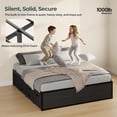thumbnail image 5 of Queen Size Black Metal Platform Bed Frame with 6 Storage Drawers, Steel Slat Support, Under-Bed Storage, No Box Spring Needed, 5 of 8