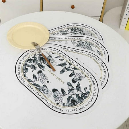 

4Pcs Table Faux Leather Placemats Washable Kitchen Placemat for Dining Heat-Resistant Non-Slip Insulation Waterproof Place Mats Anti-Skid Wipeable Placemat Easy to Clean 18x12 inch
