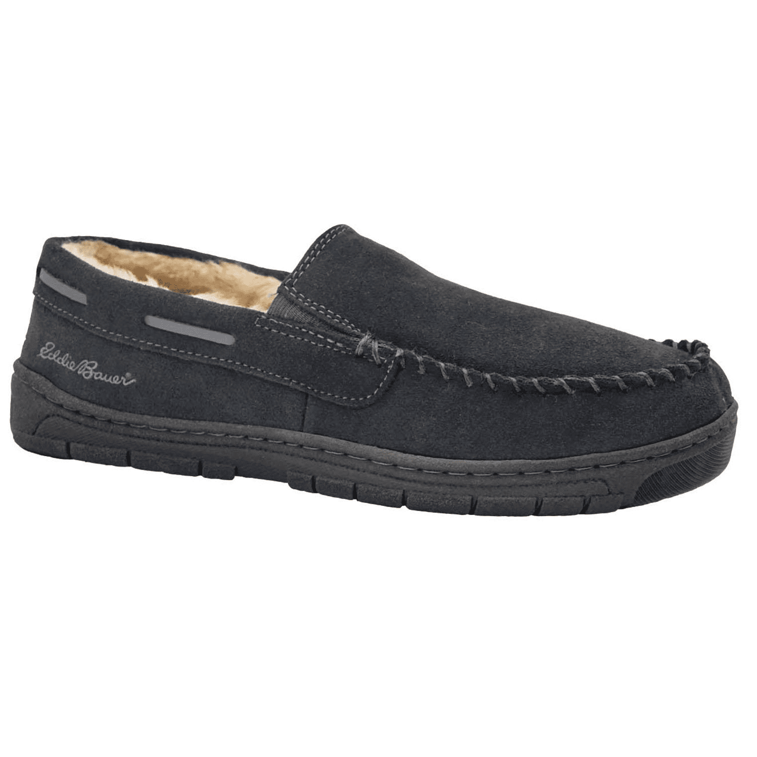 Eddie Bauer Men's West Haven Suede Memory Foam Slipper (Grey, XL(1112