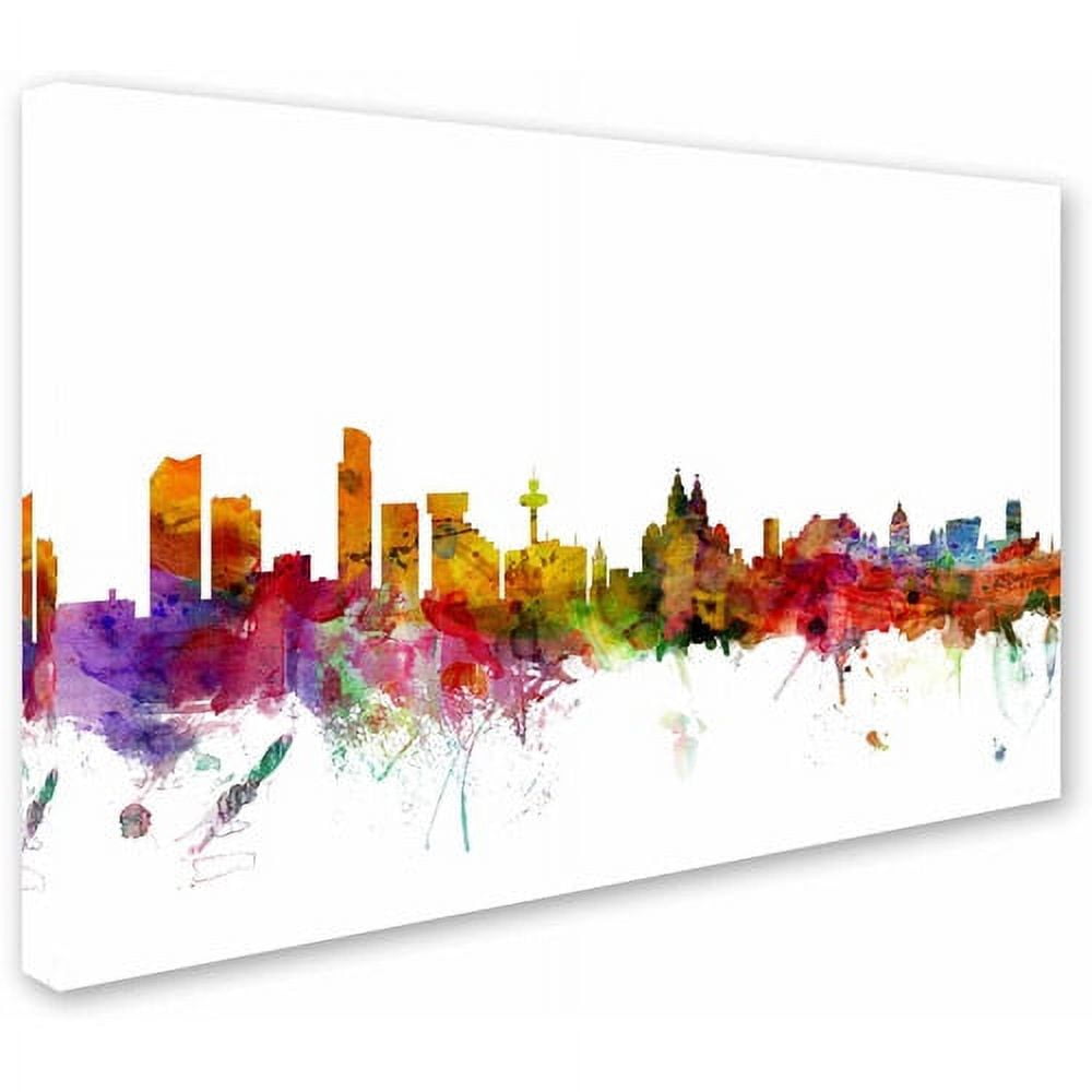 Trademark Fine Art "Liverpool England Skyline" Canvas Art by Michael Tompsett