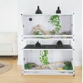 thumbnail image 2 of PVC Reptile Enclosure Up To 4x2x2FT Stackable ToxiRium Large Reptile Terrarium 120 Gallons for Bearded Dragon Gecko Lizard Snake, Wide Breeding Vivarium Area with Sliding Doors -2pcs with Spacers, 2 of 11